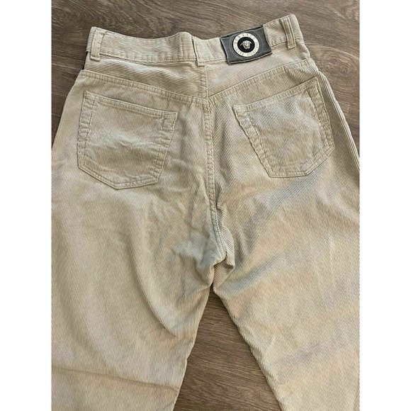 Versace Jeans Signature Beige Corduroy Jeans Pants - Picture 4 of 11